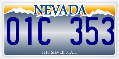 NV license plate 01C353