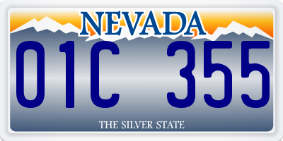 NV license plate 01C355