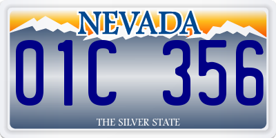 NV license plate 01C356