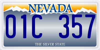 NV license plate 01C357
