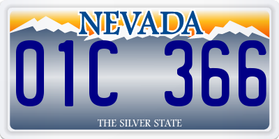 NV license plate 01C366
