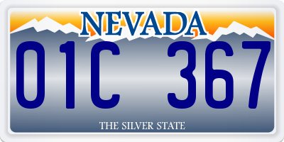 NV license plate 01C367