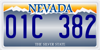 NV license plate 01C382