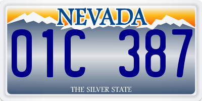 NV license plate 01C387