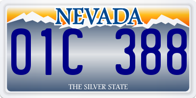 NV license plate 01C388