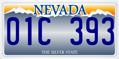 NV license plate 01C393