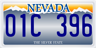 NV license plate 01C396