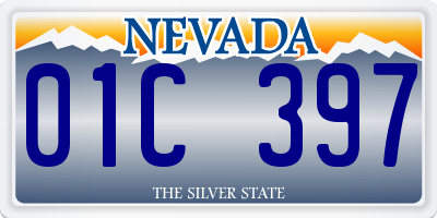 NV license plate 01C397