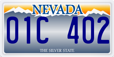 NV license plate 01C402