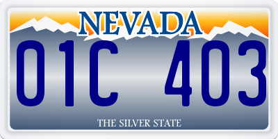 NV license plate 01C403