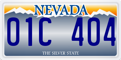 NV license plate 01C404