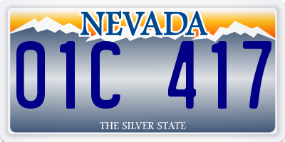 NV license plate 01C417
