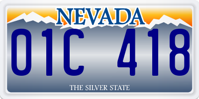 NV license plate 01C418