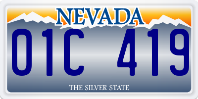 NV license plate 01C419
