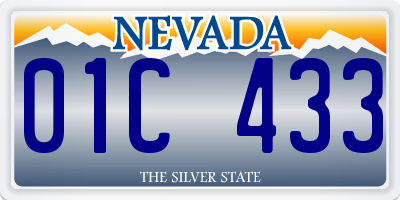 NV license plate 01C433