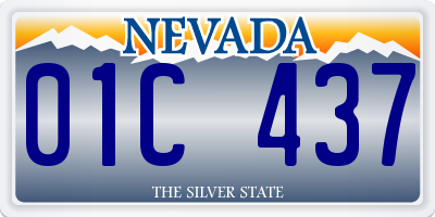 NV license plate 01C437