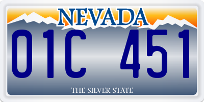 NV license plate 01C451