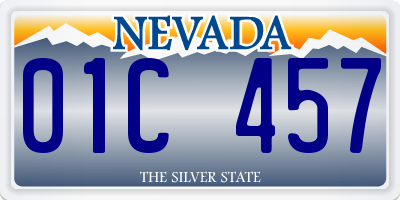 NV license plate 01C457