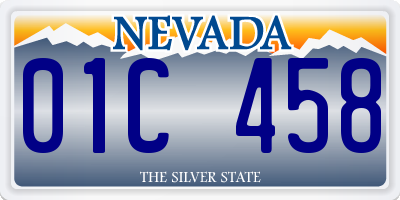 NV license plate 01C458
