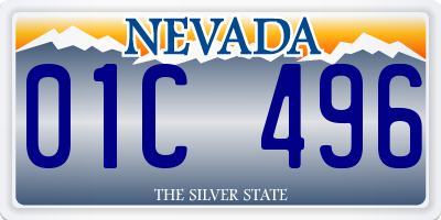 NV license plate 01C496