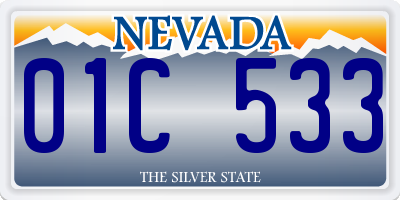 NV license plate 01C533