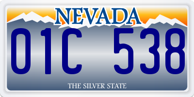 NV license plate 01C538