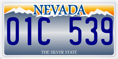 NV license plate 01C539