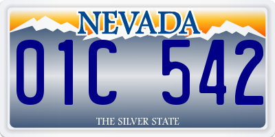 NV license plate 01C542