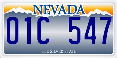 NV license plate 01C547