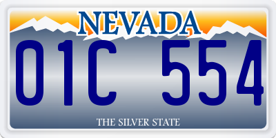 NV license plate 01C554