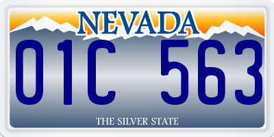 NV license plate 01C563