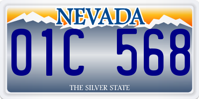 NV license plate 01C568