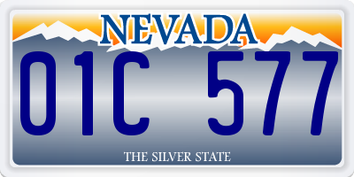 NV license plate 01C577