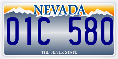 NV license plate 01C580