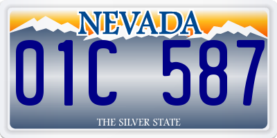 NV license plate 01C587