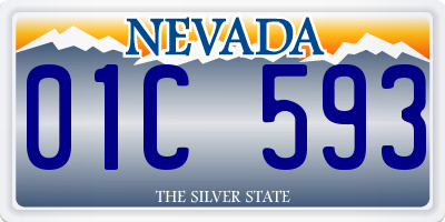 NV license plate 01C593