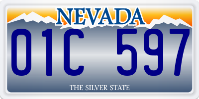 NV license plate 01C597