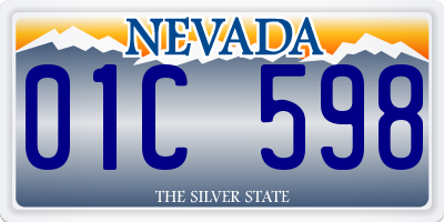 NV license plate 01C598