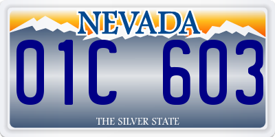 NV license plate 01C603