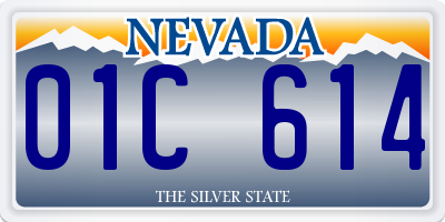 NV license plate 01C614