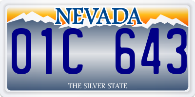 NV license plate 01C643