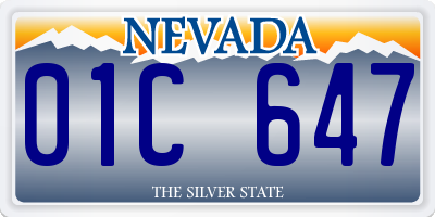 NV license plate 01C647
