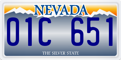 NV license plate 01C651