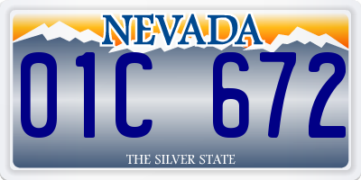 NV license plate 01C672