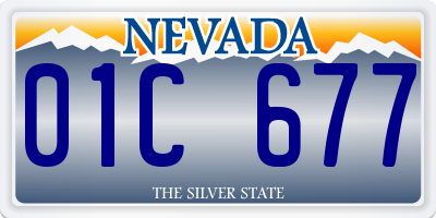 NV license plate 01C677