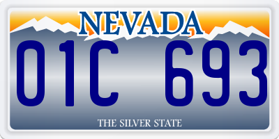 NV license plate 01C693