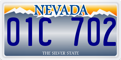 NV license plate 01C702