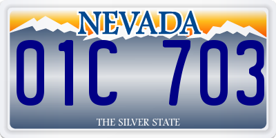 NV license plate 01C703