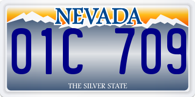 NV license plate 01C709