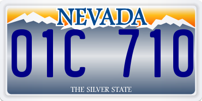 NV license plate 01C710